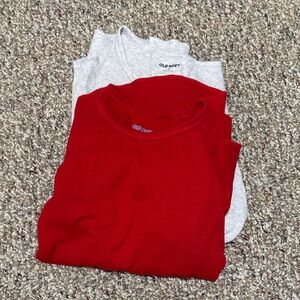 Old Navy Kids Long Sleeve Red and Gray Thermal